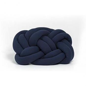 homemania cojín Decorativo Cloud Knot Trenzado Color Azul Indigo realizado A Mano, Suave, Decorativo, Multifuncional.