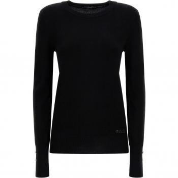 Guess Elinor Women's Round-Neck Black Knit Sweater, Regular Fit, Size 2XL