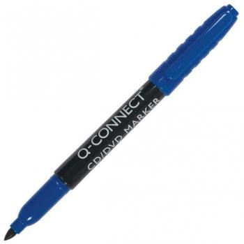 Rotulador Q-Connect CD/DVD Permanente Azul 1mm
