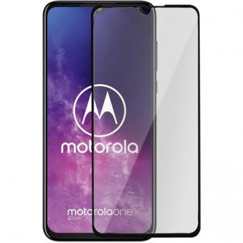 Protector de Cristal Templado Negro para Motorola One Zoom