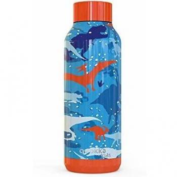 Quokka Kids - Solid Dinosaur 510 ML| Botellas De Agua Acero Inoxidable Sin BPA |Botella Térmica De Doble Pared - Mantiene el frío y el Calor para Niños y Adultos