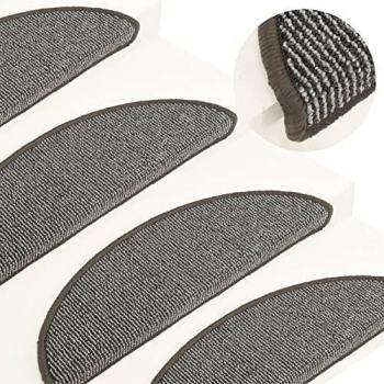 Alfombrillas antideslizantes para escalera - 15 piezas gris 56x17x3 cm
