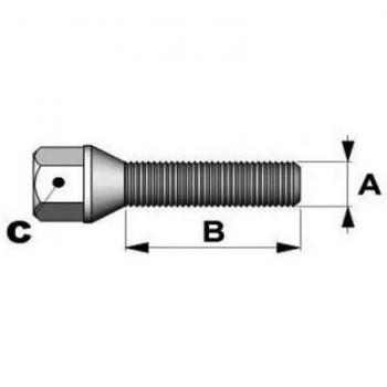 Tornillos cónicos 14x125mm longitud 45mm o 50mm cabeza 17mm