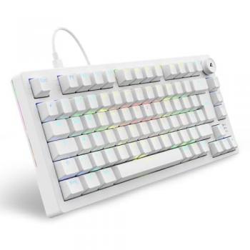 Teclado para Gaming Sharkoon SKILLER SGK25 - 75% Layout, Interruptores Huano Red Lubricados, RGB, Blanco