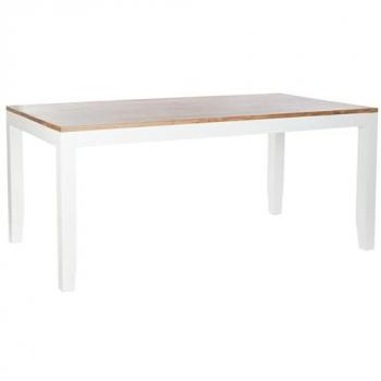 Mesa de Comedor DKD Home Decor Blanco Marrón Madera de acacia Madera de mango 200 x 100 x 80 cm