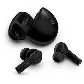 Auriculares In-Ear Philips TAT2520BK/00 Inalámbricos Bluetooth con Cancelación Activa de Ruido, Resistencia al Agua IPX4, Autonomía de 20 horas, Control Táctil y Con