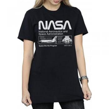 Camiseta de algodón para mujer del transbordador espacial de la NASA estilo boyfriend XXL blanca