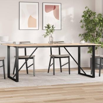 Mesa de Comedor O Frame 200x100x75 cm Madera Maciza de Pino y Hierro Fundido
