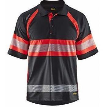 Blaklader High Visibility UV Polo Shirt Class 1 Black/Red XL