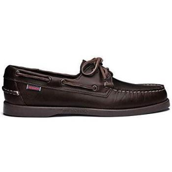 Sebago Portland Waxed Leather Boat Shoes - Brown/Beige, Size 41.5