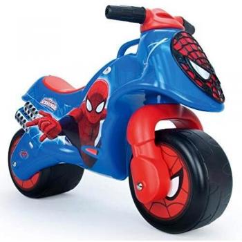INJUSA - Moto Correpasillos Neox Spiderman Color Azul Licenciada con Decoración Permanente Ruedas Anchas de Plástico y Asa de Transporte para los Padres Recomendada a Niños +18 Meses