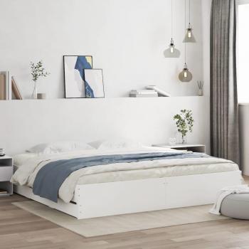 Cama de Madera Multicapa con Cajones Blancos 180x200 cm