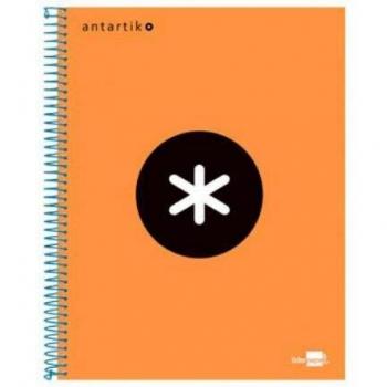 Liderpapel Cuaderno Espiral A4 Micro Antartik Tapa Forrada 120H 100 Gr Cuadro 5 Mm 5 Bandas 4 Taladros Color Naranja