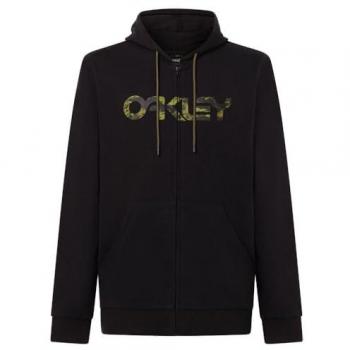Sudadera con capucha Oakley Teddy de peluche con cremallera completa para hombre, negro absoluto y tigre menta camuflaje - Talla S