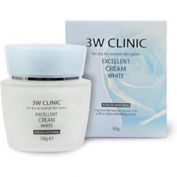 3W Clinic Excellent White Cream (Intensive Whitening) - Hydrating Formula for Dry to Normal Skin Types 50g/1.7oz