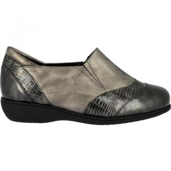 Zapato plano Doctor Cutillas 53575 gris mujer con horma cómoda y diseño de mocasín con cuna