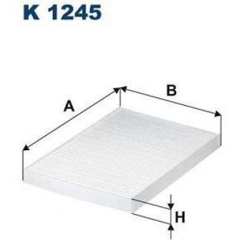 Filtro de habitáculo FILTRON K 1245, tipo: filtro de aire para el habitáculo, características: diseñado para mejorar la calidad del aire en el interior del vehículo, captura partículas como polvo y polen, compatible con varios modelos de