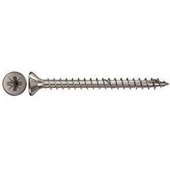 Tornillo Fischer PowerFast 4.0 x 30 mm cabeza avellanada A2 rosca completa PZ, acero inoxidable resistente a la corrosión, paquete de 300 unidades