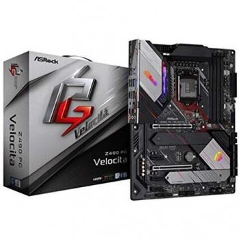 Asrock Z490 PG Velocita Intel Z490 ATX Placa Base, 1200 zócalo, 4 DDR4, CrossFireX, HDMI, Puerto de Pantalla, 2.5G LAN, iluminación RGB, M.2