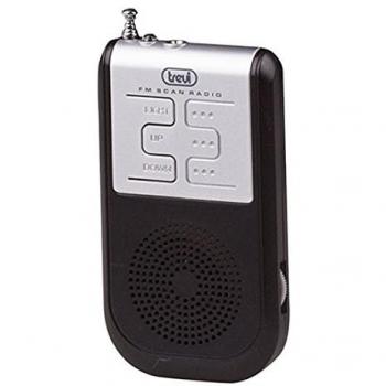 Trevi RS733 Radio FM portátil compacta con Auriculares y Mini antorcha LED - Negro