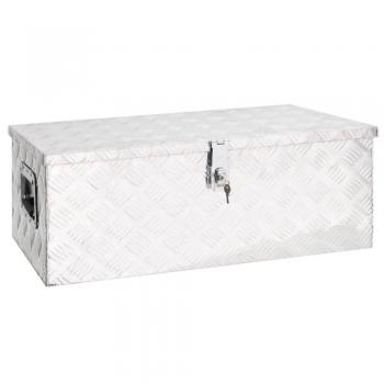 vidaXL Storage Box Silver 80x39x30 cm Aluminium