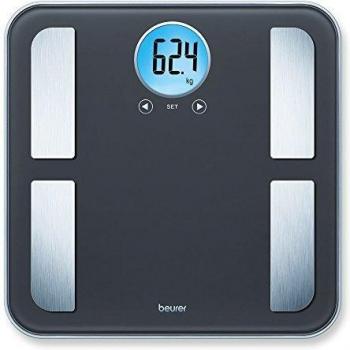 Beurer BF195 - Báscula de baño diagnóstica con pantalla LED azul, color negro