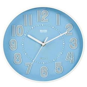 Habi Orologio Parete, Tondo, 25 cm, Plastica, Azzurro