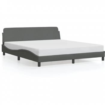 Dark Grey Fabric Queen Bed Frame without Mattress 152x203 cm