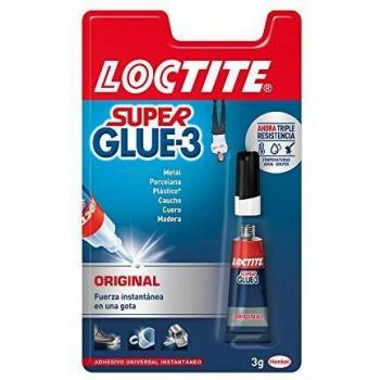 Loctite Super Glue-3 Original, pegamento universal con triple resistencia, adhesivo transparente, pegamento instantáneo y fuerza instantánea, 1x3 g