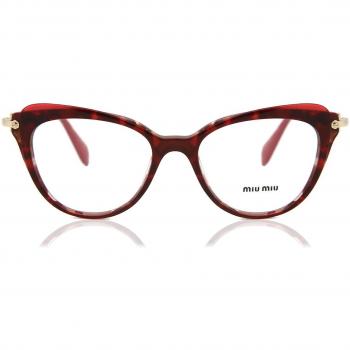 Miu Miu MU01QV 1101O1 Armazones para Mujer Rojas, Lentes Recetadas Para Mujer Rojos, Gafas Recetadas para Mujer Rojas