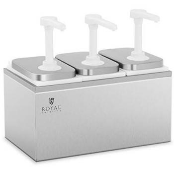 Dispensador de Salsas Acero Inoxidable 3 Dosificadores 3 x 2 L