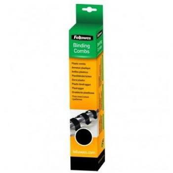 Fellowes Canutillos de Encuadernación 12mm, Pack de 25 Unidades, Color Negro, Capacidad hasta 80 Hojas A4