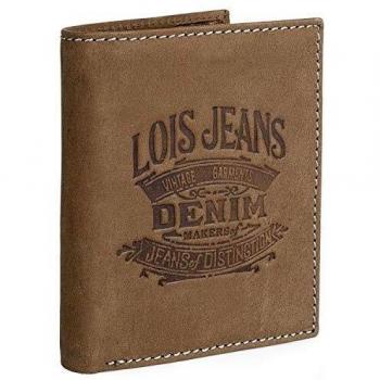 Lois - Cartera de Caballero de Piel. Protección RFID. Monedero Billetero de Cuero. Muy Completa. Caja Regalo. Bonito Diseño Práctica y Resistente. 201720, Color Marron