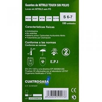 Guante nitrilo azul touch 100 unidades peq