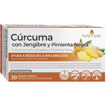 Natysal Cápsulas de Cúrcuma con Jengibre y Pimienta Negra - 30 Unidades