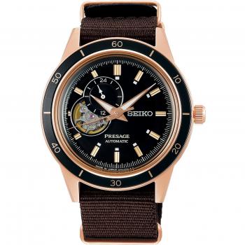 Seiko Presage Style 60's Open Heart Black Dial Automatic Men's Watch SSA426J1