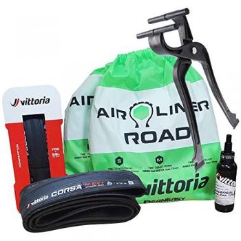 Kit Vittoria Air-Liner para Neumáticos Tubeless de Carretera - Incluye 2x Air-Liner, Herramienta y Sellador (Tamaño L)