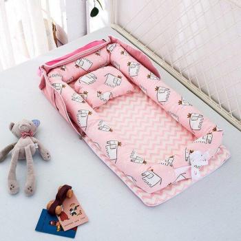 Cama Nido Portátil de Algodón Lavable para Bebé Recién Nacido 0-12M