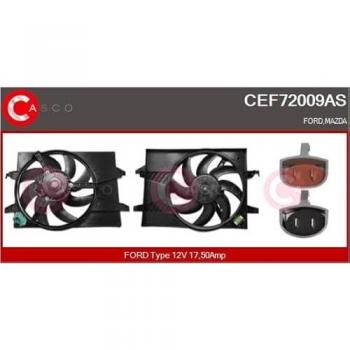 Motor eléctrico ventilador de radiador 12V 17,50A 360mm CASCO CEF72009AS para MAZDA FORD