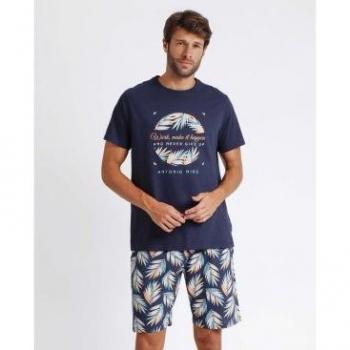 Pijama Manga Corta Work para Hombre Antonio Miro marino
