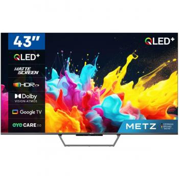 Televisión Inteligente METZ QLED+ 4K UHD de 43 Pulgadas con Google TV, Pantalla Mate Antirreflejos, Dolby Vision, Dolby Atmos y Wi-Fi (2024)