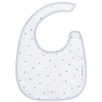 Cambrass Stela - Babero cuadrado con velcro, color celeste / estrella