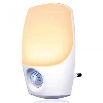 Luz Nocturna con Sensor de Movimiento, Emotionlite Enchufa Movimiento activado Luz Nocturna, Pasillo, Baño, Escaleras, Cocina, Garaje, Pasillo, Dormitorio, Blanco Cálido, Paquete de 1