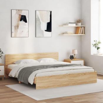 Cabecera de cama redonda de roble Sonoma 160x200 cm