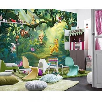 Komar, Papel Pintado Disney, Rey León, Selva, Vinilo, Multicolor, 8 Piezas