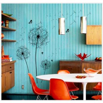 Tefamore Pegatina de pared de vinilo Decoración para el hogar Viento Negro de diente de León