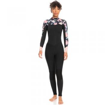 Traje de surf Roxy Swell Series 4/3 Back Zip manga larga negro naranja blanco mujer - 6