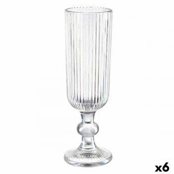 Copa de champán Rayas Transparente Vidrio 160 Ml (6 Unidades)