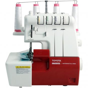 Toyota SLR4D - Máquina de coser overlock, velocidad de costura 1500 rpm, color rojo/blanco