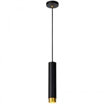 Lámpara Colgante Moderna Floris Ø 5,9 cm 1xGU10 Negro y Dorado Mate